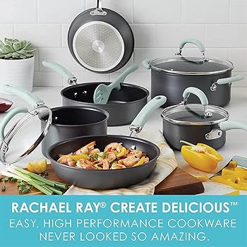 Amazon.com: Rachael Ray 11-Piece Hard Anodized Aluminum Cookware